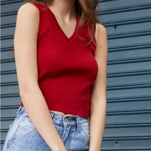 John Galt Red Milena Sweater Vest